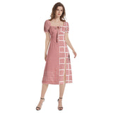 Puff Sleeve Split Thigh Midi Dress - Objet D'Art