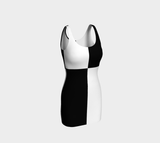 Black and White Fitted Dress - Objet D'Art