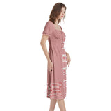 Puff Sleeve Split Thigh Midi Dress - Objet D'Art