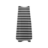 striped bw print a2 Sleeveless A-Line Pocket Dress (Model D57) - Objet D'Art