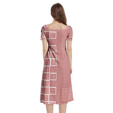 Puff Sleeve Split Thigh Midi Dress - Objet D'Art