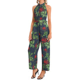 Halter Neck Buckle Belted Jumpsuit - Objet D'Art