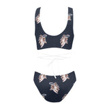 cheribum navy sky print Cross String Bikini Set (Model S29) - Objet D'Art