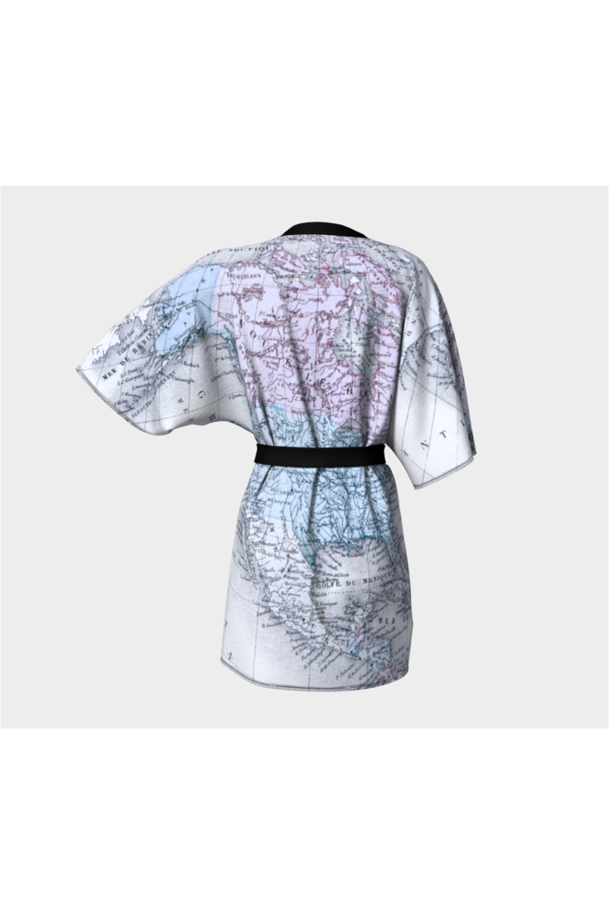Vintage Map Kimono Robe - Objet D'Art