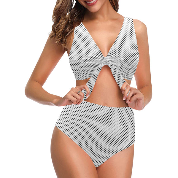 Polkadot Chest Bowknot Bikini Swimsuit (Model S33) - Objet D'Art