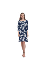 floral sleeve Rhea Loose Round Neck Dress(Model D22) - Objet D'Art