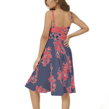 Sleeveless Square Neck Flare Hem Midi Dress - Objet D'Art