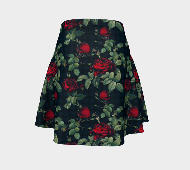 Rose Print Flare Skirt - Objet D'Art