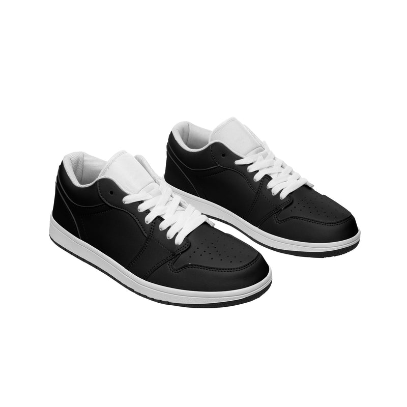 Black Unisex Low Top Leather Sneakers - Objet D'Art