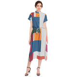 Drawstring Waist A-line Flared Midi Dress - Objet D'Art