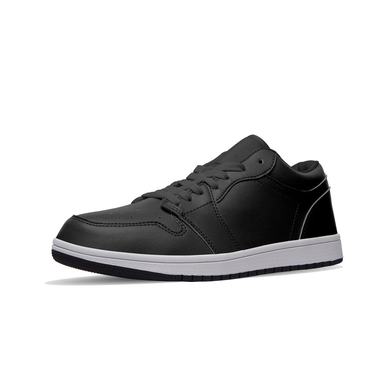 Black Unisex Low Top Leather Sneakers - Objet D'Art