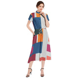 Drawstring Waist A-line Flared Midi Dress - Objet D'Art