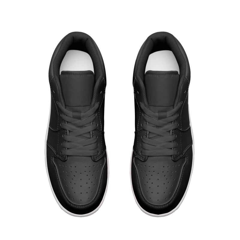 Black Unisex Low Top Leather Sneakers - Objet D'Art
