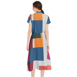 Drawstring Waist A-line Flared Midi Dress - Objet D'Art