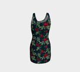 Rose Print Bodycon Dress - Objet D'Art