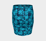 Rose on Plaid Fitted Skirt - Objet D'Art
