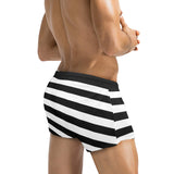 bw bold striped print 2 Men's Swim Trunks with Zipper Pocket (Model L71) - Objet D'Art