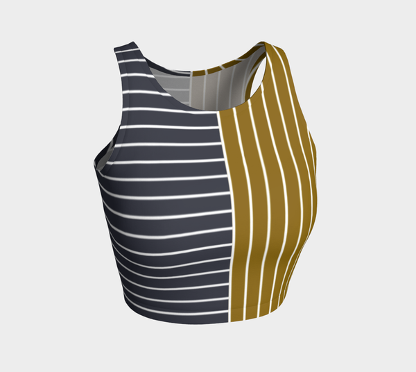 Antique Bronze & Gunmetal Athletic Crop top - Objet D'Art