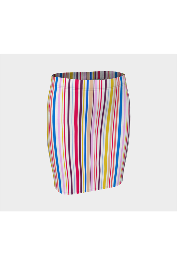 Vertical Striped Fitted Skirt - Objet D'Art