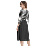 Boat Neck Belted Flared Dress - Objet D'Art