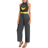 Jack O Lantern Halter Neck Buckle Belted Jumpsuit - Objet D'Art