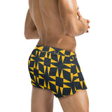 squ tri print Men's Swim Trunks with Zipper Pocket (Model L71) - Objet D'Art