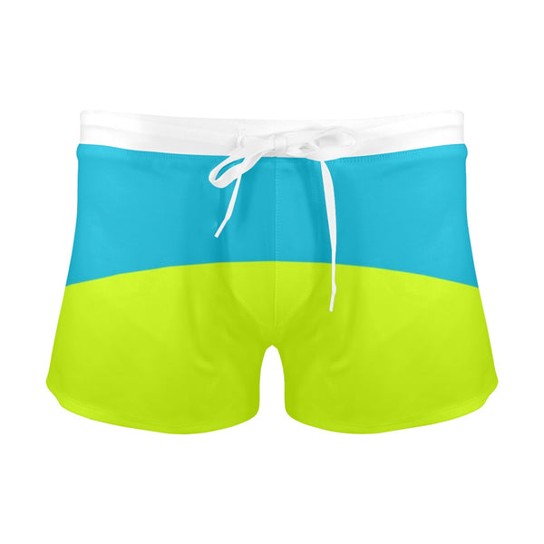 tricolor swimsuit print 4 Men's Swim Trunks with Zipper Pocket (Model L71) - Objet D'Art