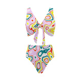Splish Splash Chest Bowknot Bikini Swimsuit - Objet D'Art