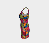 Painted Window Pane Bodycon Dress - Objet D'Art