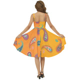 Sleeveless Square Neck Flare Hem Midi Dress - Objet D'Art