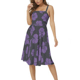 Sleeveless Square Neck Flare Hem Midi Dress - Objet D'Art