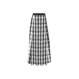 arrow bw print 5 High Slit Long Beach Dress (Model S40) - Objet D'Art
