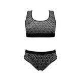 ogee outline print 2 Women's Sports Bra Yoga Set - Objet D'Art