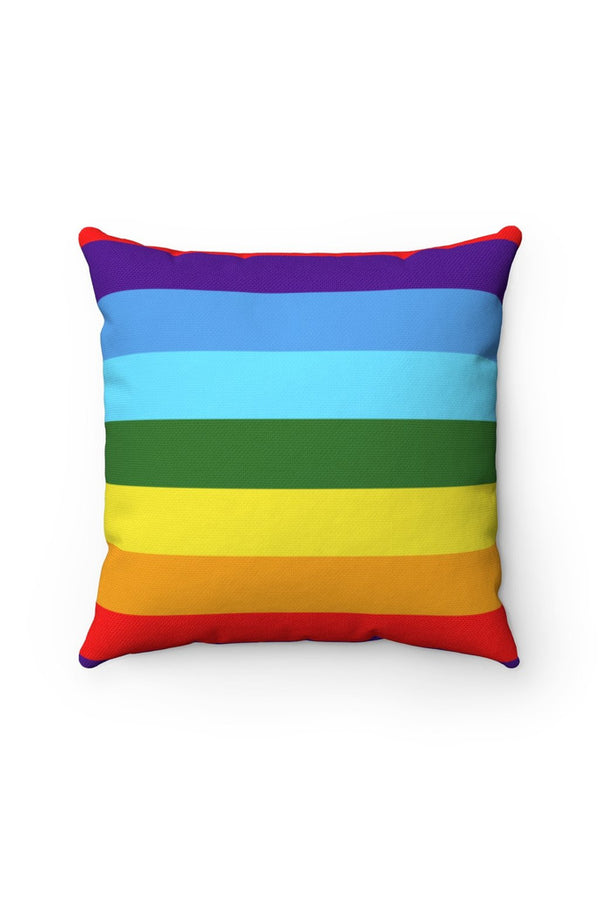 Rainbow Bands Spun Polyester Square Pillow - Objet D'Art