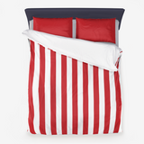 Red Striped Microfiber Duvet Cover - Objet D'Art