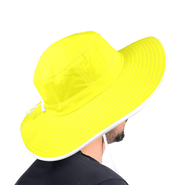 bright yellow athletic crop top Wide Brim Bucket Hat - Objet D'Art