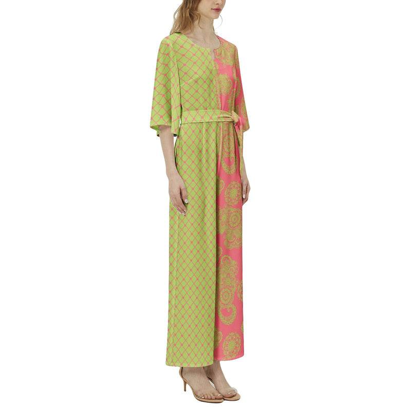 Dolman Sleeve Belted Wide Leg Jumpsuit - Objet D'Art