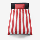 Red Striped Microfiber Duvet Cover - Objet D'Art