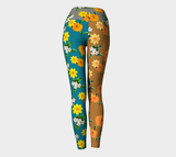Tricolor Floral Yoga Leggings - Objet D'Art