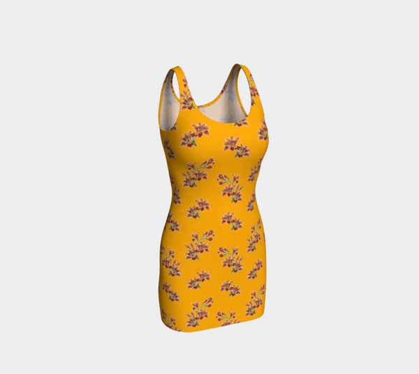 Orange Lily Bodycon Dress - Objet D'Art