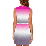 ombre fuchsia to grape Eos Women's Sleeveless Dress (Model D01) - Objet D'Art