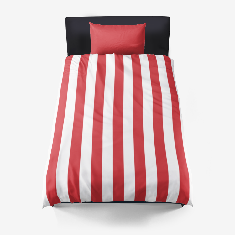 Red Striped Microfiber Duvet Cover - Objet D'Art