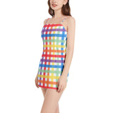 Sleeveless Square Neckline Spaghetti Strap Mini Dress - Objet D'Art