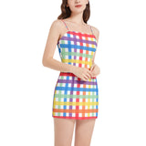 Sleeveless Square Neckline Spaghetti Strap Mini Dress - Objet D'Art
