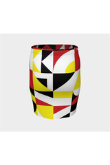 Color Collage Fitted Skirt - Objet D'Art