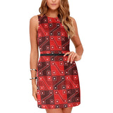 inca squares print Eos Women's Sleeveless Dress (Model D01) - Objet D'Art