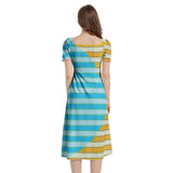 Puff Sleeve Split Thigh Midi Dress - Objet D'Art