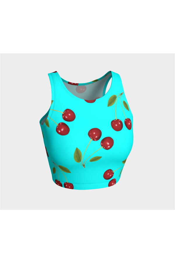 Cherry Print Athletic Crop Top - Objet D'Art