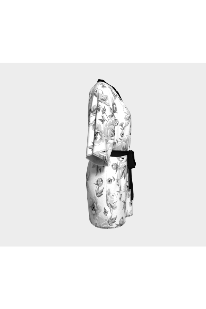 Silver Floral Kimono Robe - Objet D'Art