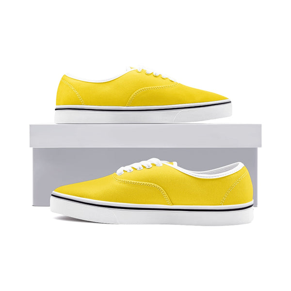 Daisy Yellow Unisex Canvas Sneakers - Objet D'Art